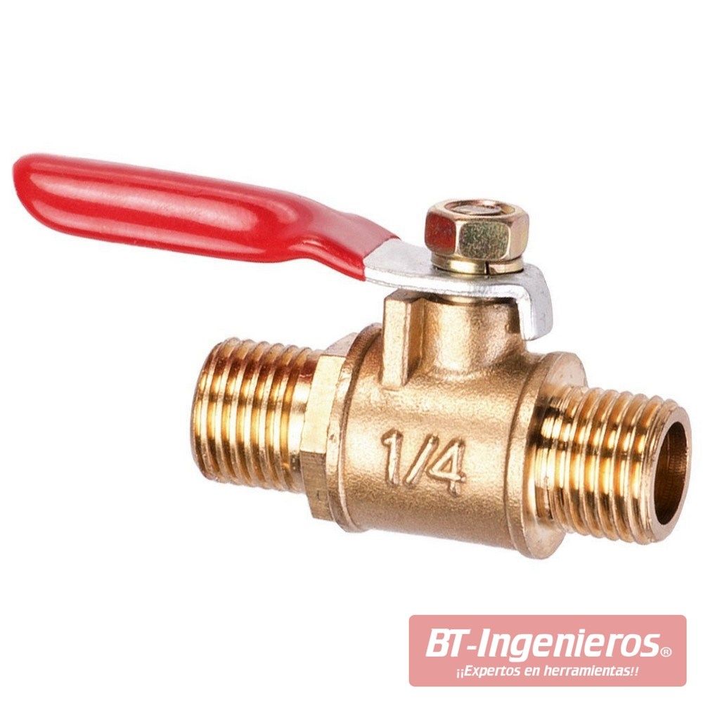 Llave de paso con doble conector macho. 1/4" BSP