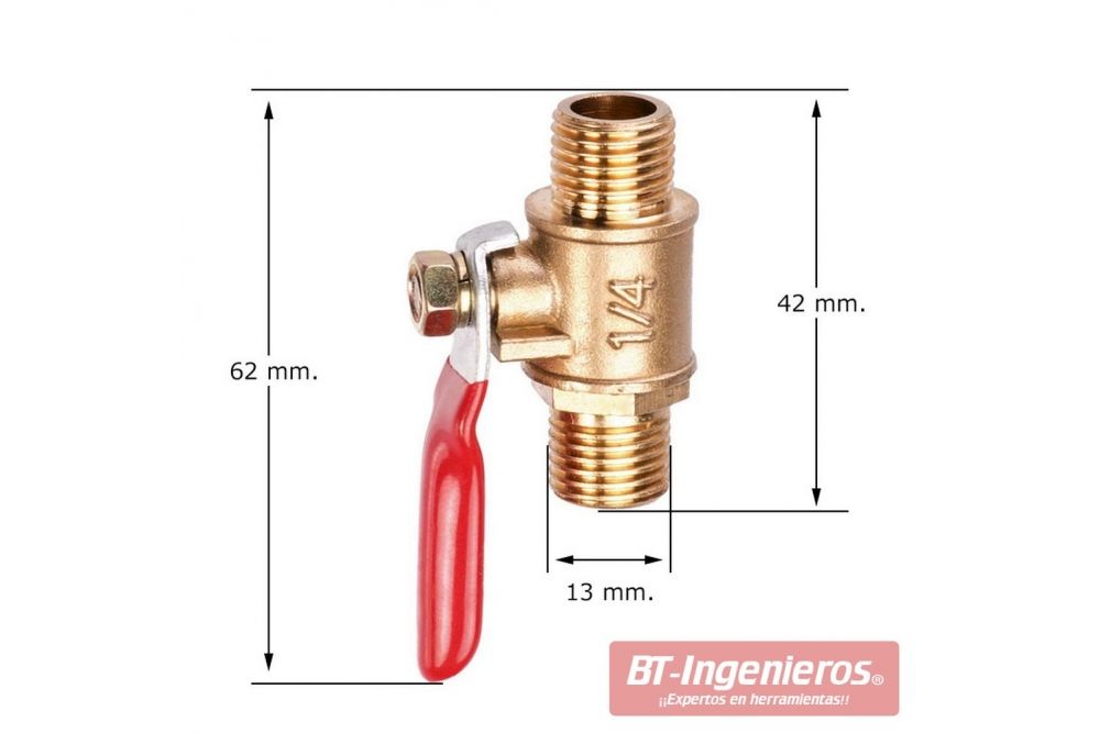 15u) Llave De Paso Con Conexión 40cm 1/2 Macho Errede