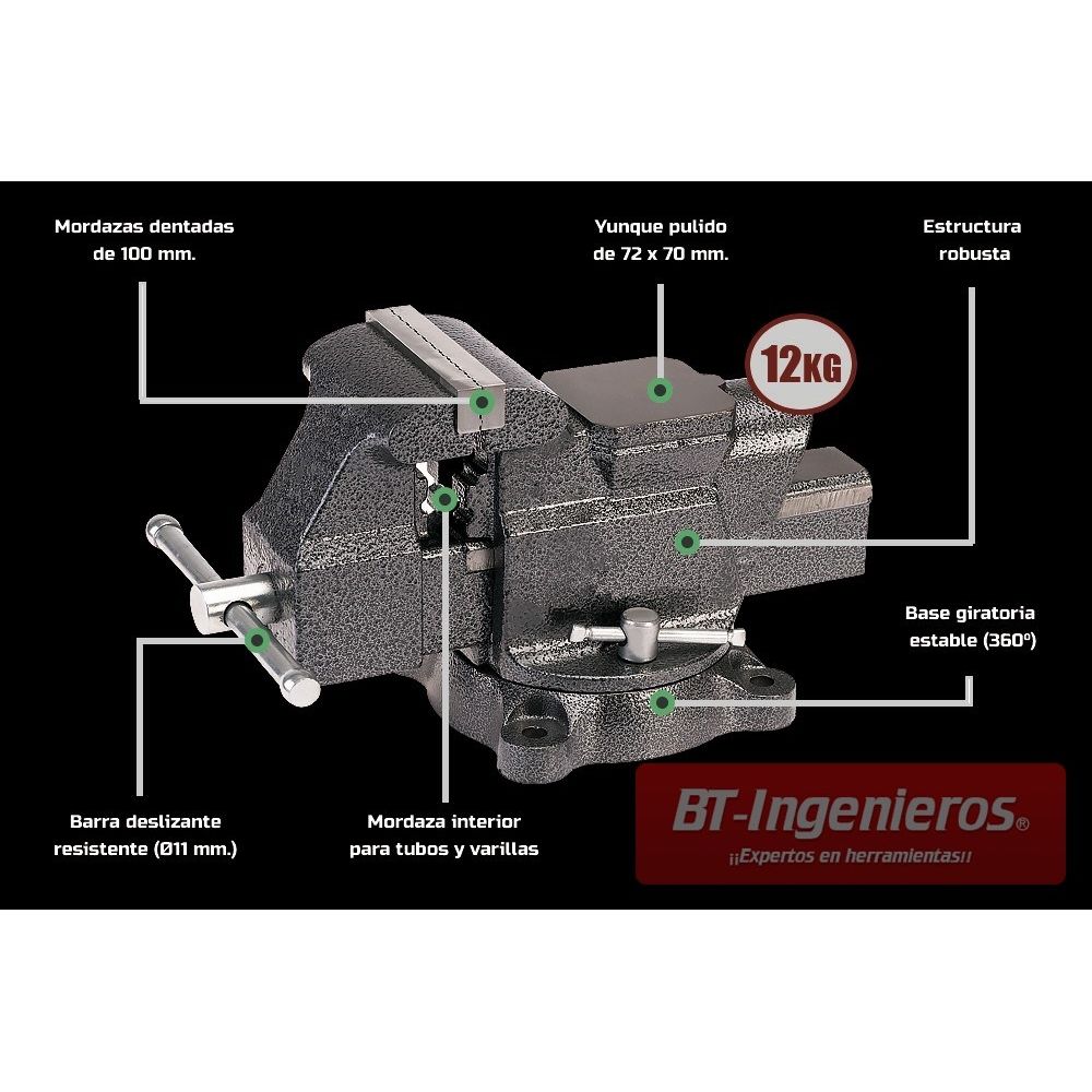 Detalles principales del torno de mesa TB100G