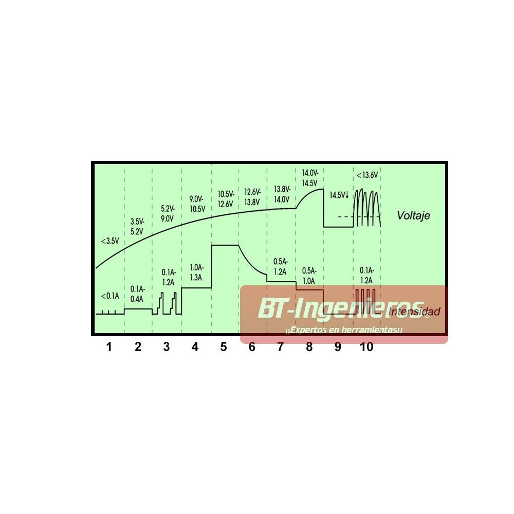 Microprocesador con 10 etapas de carga.