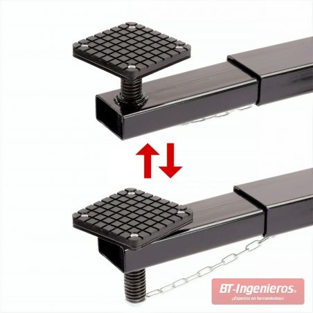 La altura del taco se puede ajustar de 72 a 130 mm.