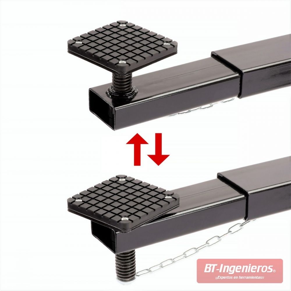 La altura del taco se puede ajustar de 72 a 130 mm.