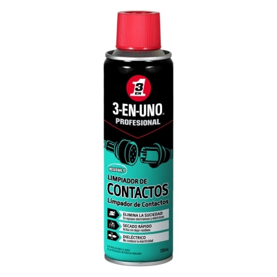 Limpiador de contactos eléctricos 3-en-uno Profesional. 250 ml.