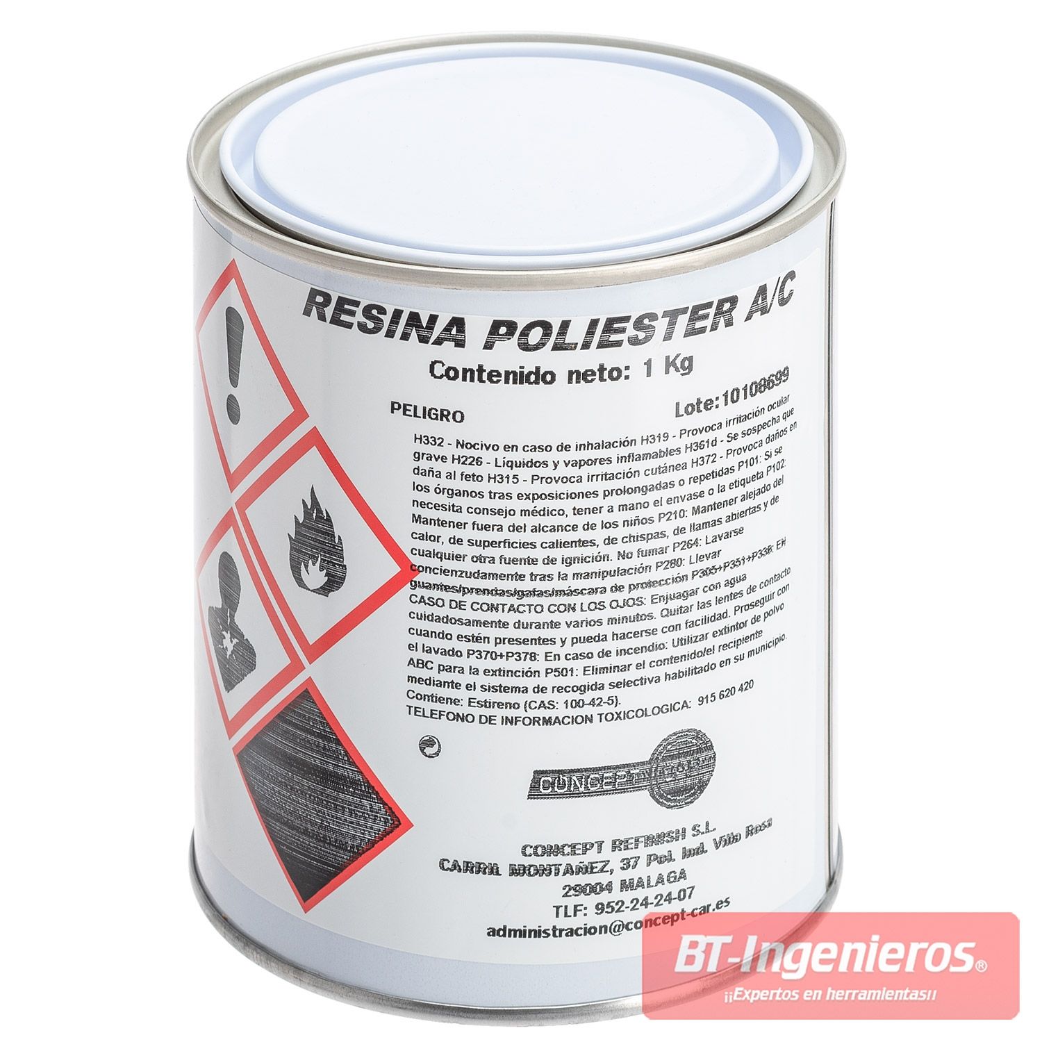 Kit de Resina Fibra de Vidrio 1kg, peroxido, manta, vaso y pincel –