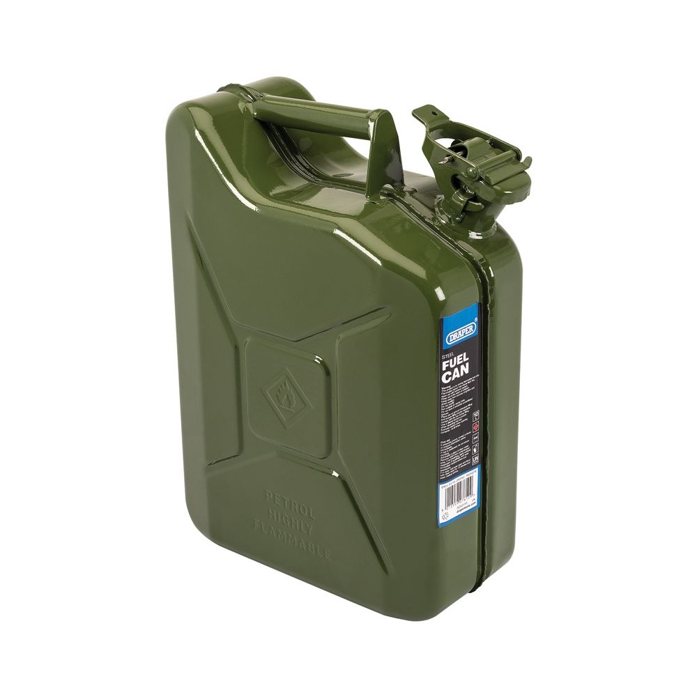 Bidon de gasolina de acero Jerrycan. 10 Litros