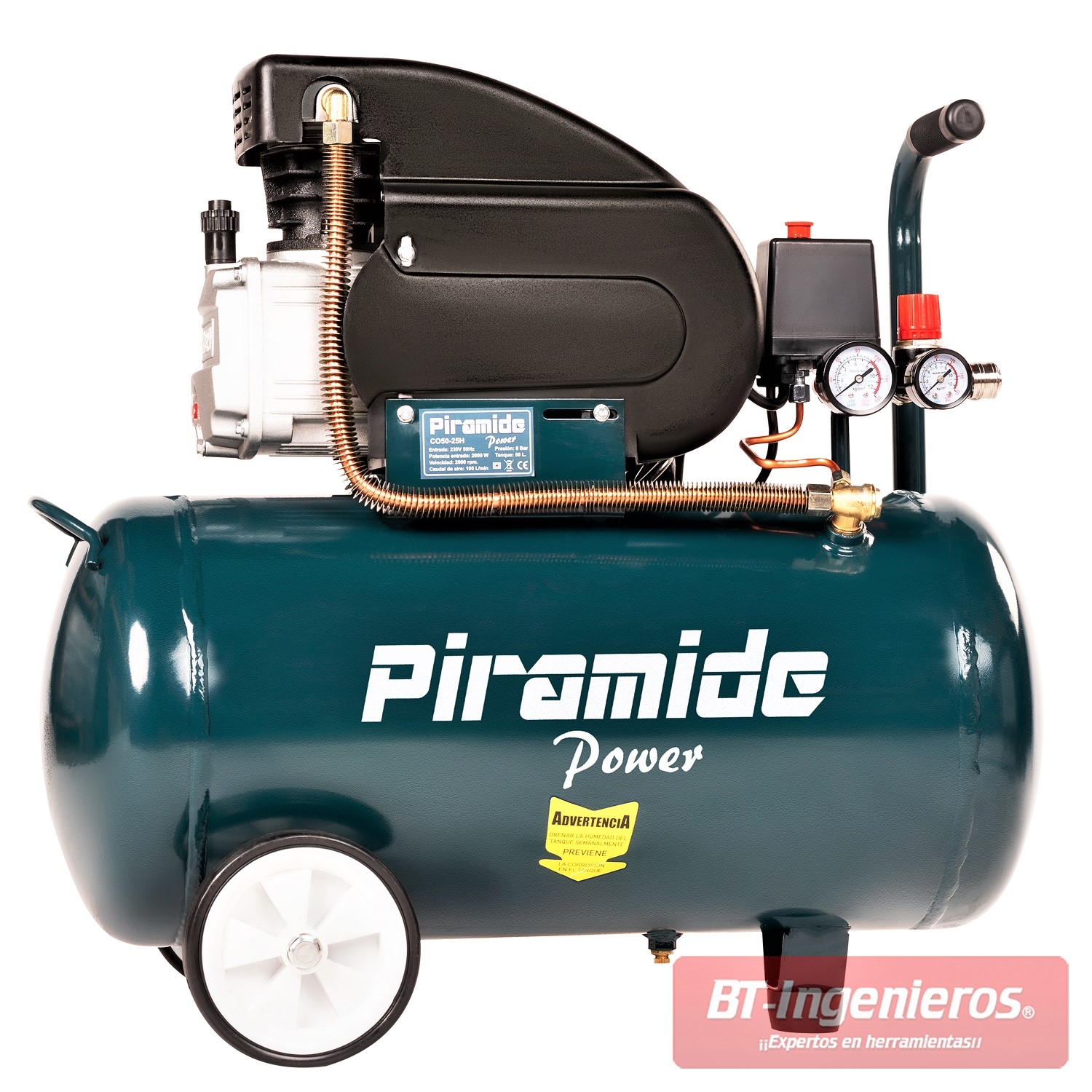 Compresor de aire de 50 litros. 1500W. 2 HP - BT-Ingenieros