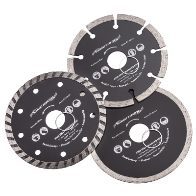 Pack de 3 discos diamantados de corte de diámetro 115 mm.
