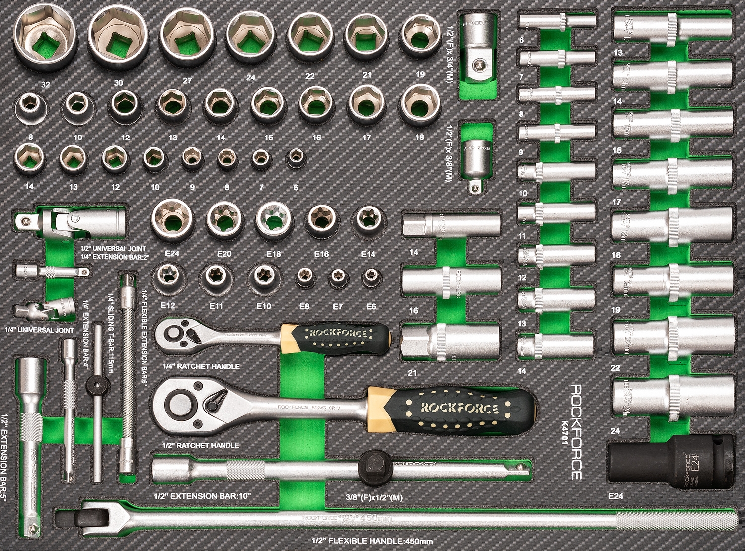 MODULO JUEGO DE 7 DESTORNILLADORES TORX EVA PARA CARRO DE HERRAMIENTAS