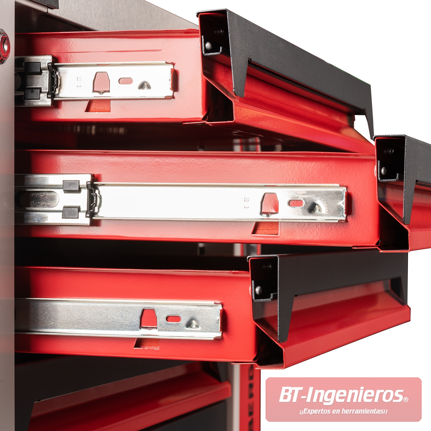 EBERTH Carro herramientas taller completo 7 cajones, 5 con herramientas,  rojo 