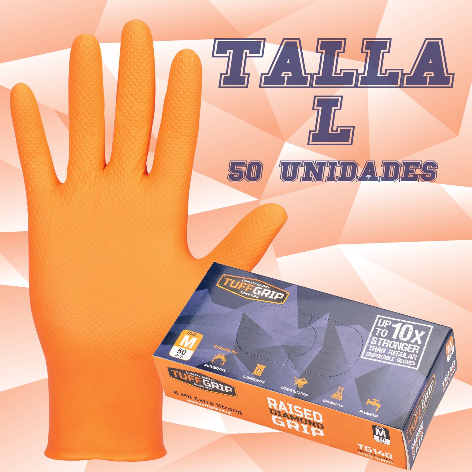 Caja de guantes de nitrilo TuffGrip - Talla L