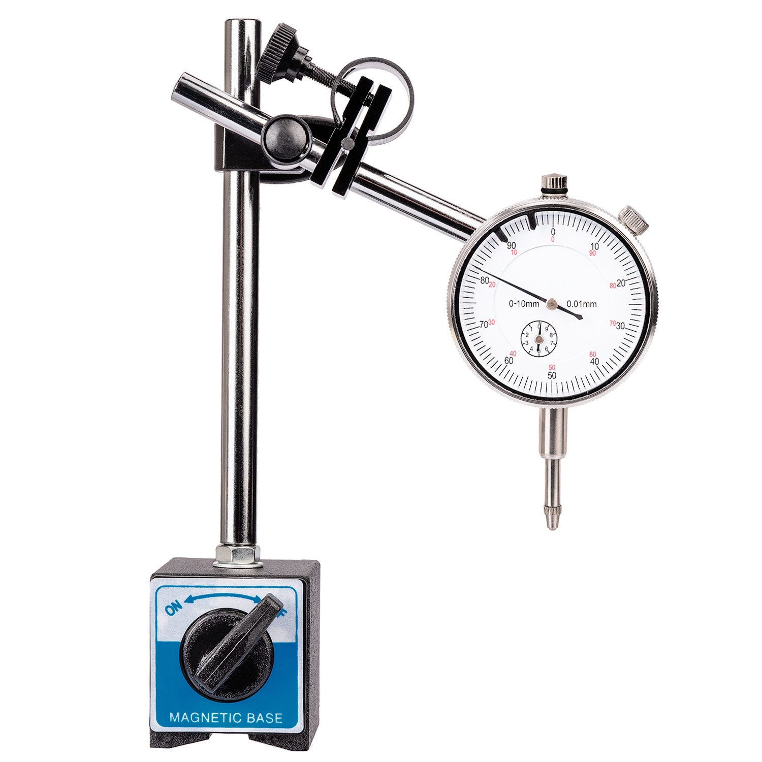 solitario Tratamiento Preferencial colección Reloj comparador con soporte magnético. 0 - 10 mm. Lectura de 0.01 mm.