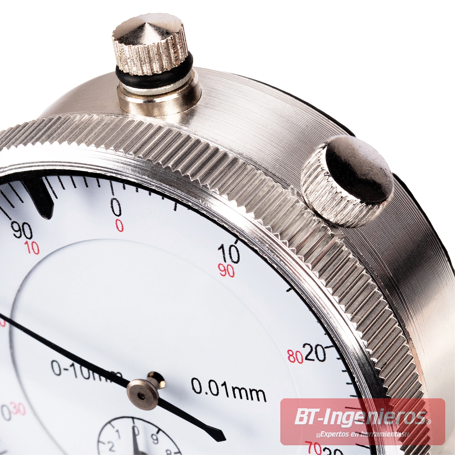 Reloj comparador con soporte magnético. 0 - 10 mm. Lectura de 0.01 mm.