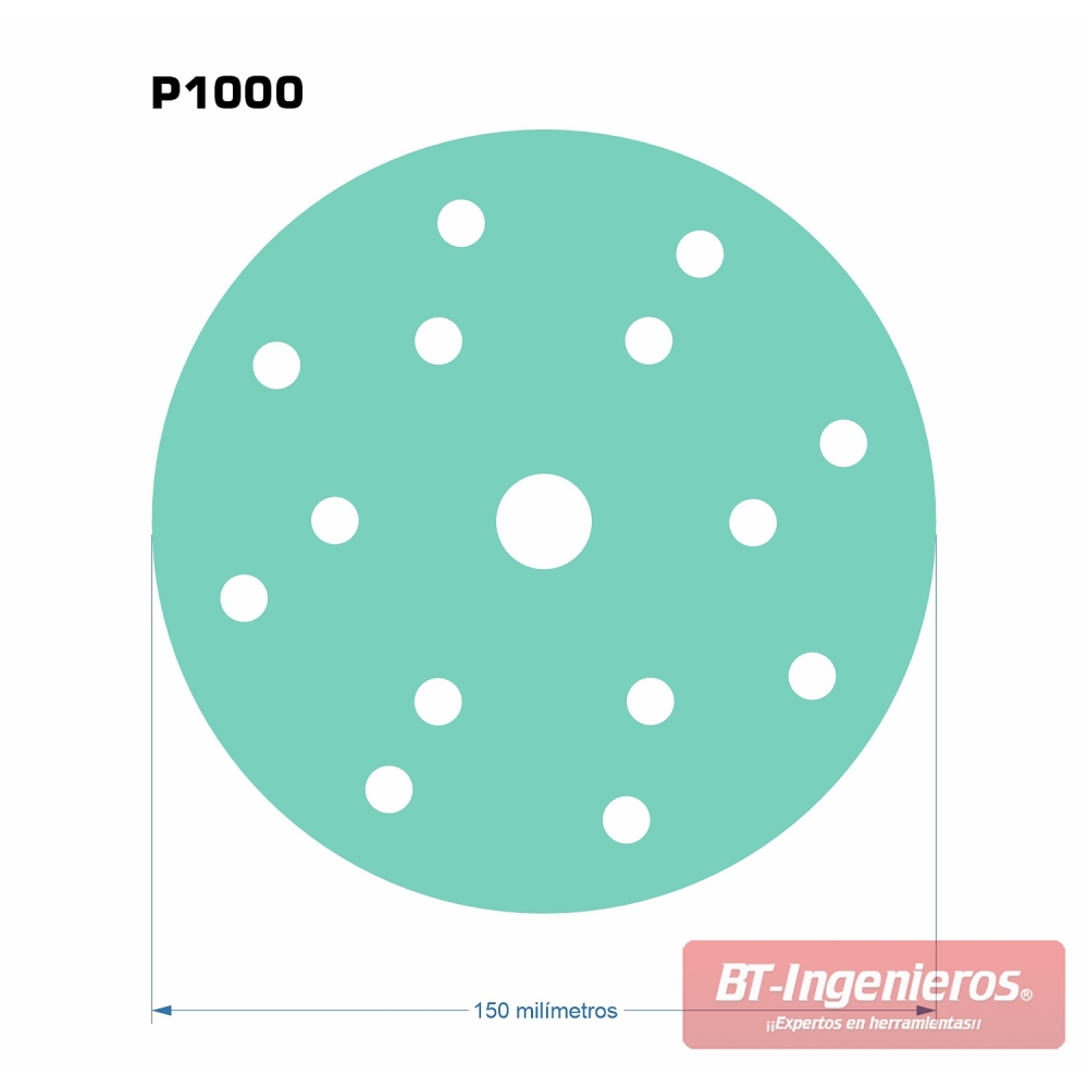 100 Discos de lijado de Film Perforados 150 mm - G1000
