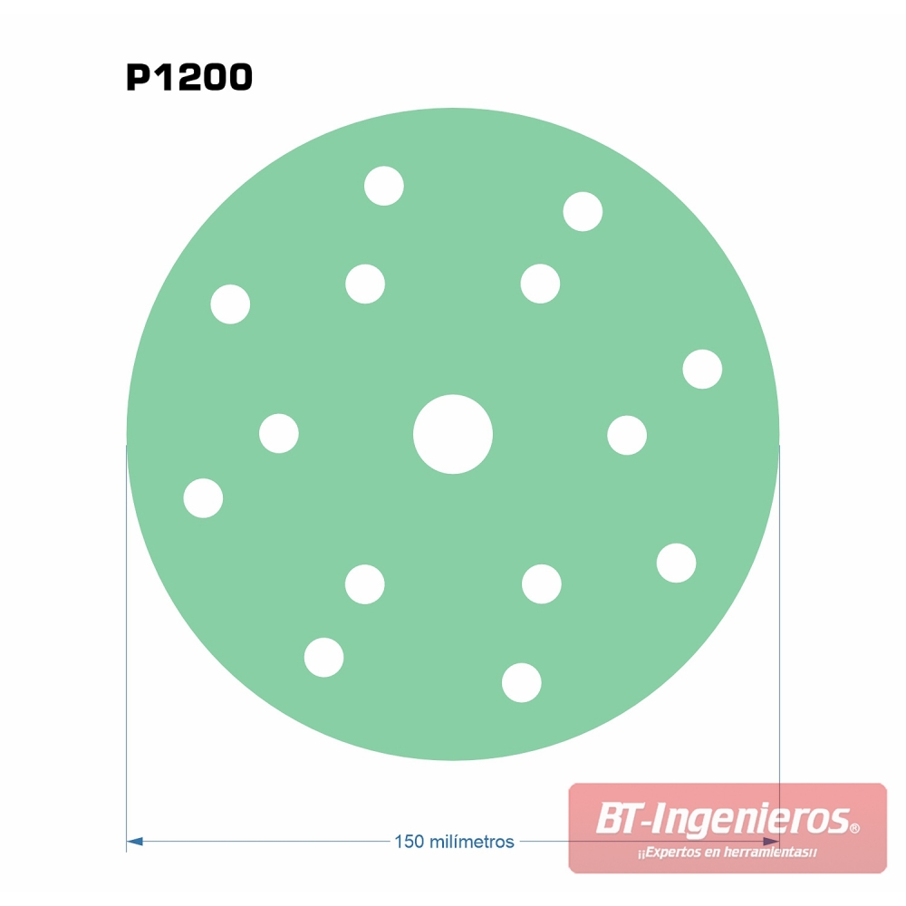 100 Discos de lijado de Film Perforados 150 mm - G1200