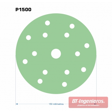 100 Discos de lijado de Film Perforados 150 mm - G1500