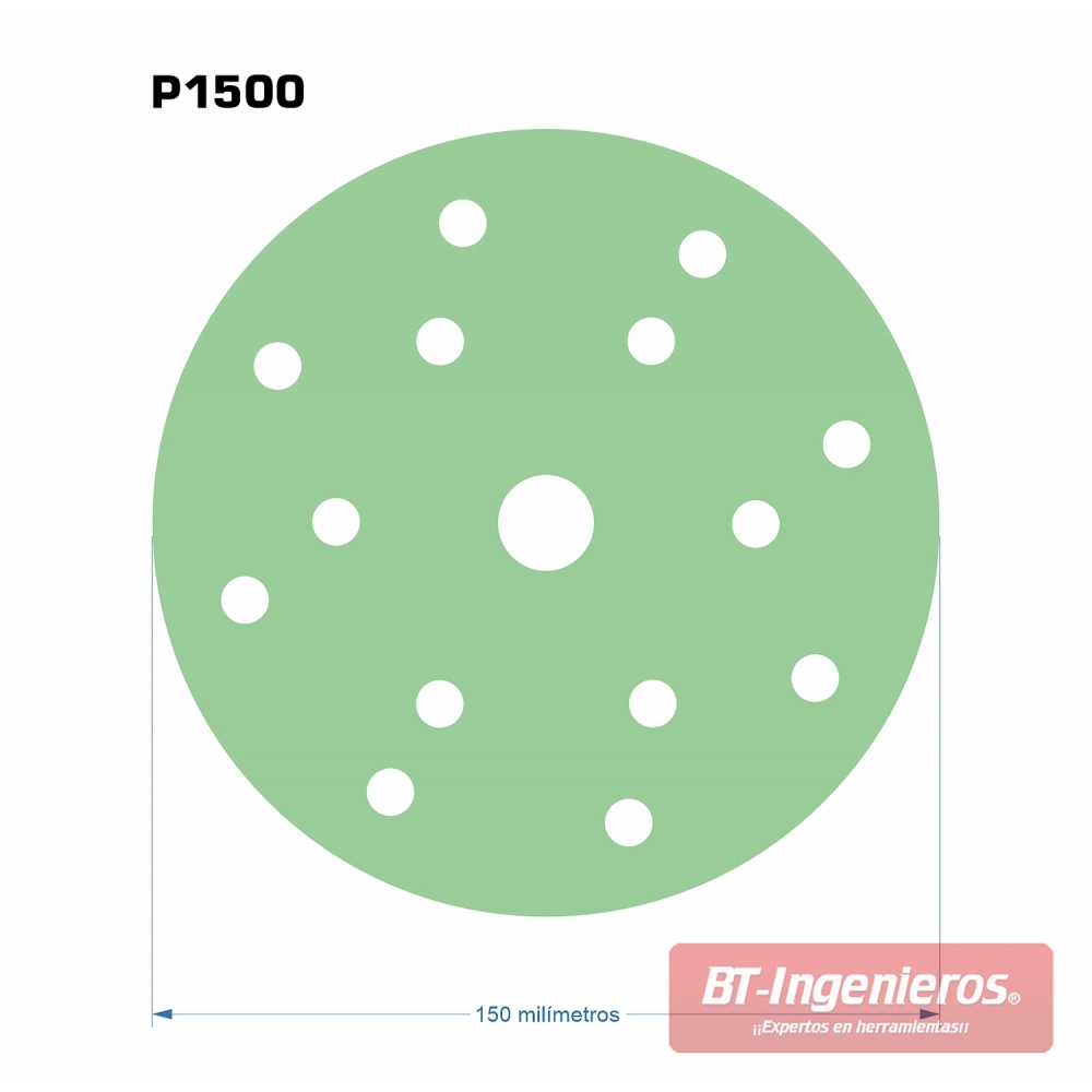100 Discos de lijado de Film Perforados 150 mm - G1500