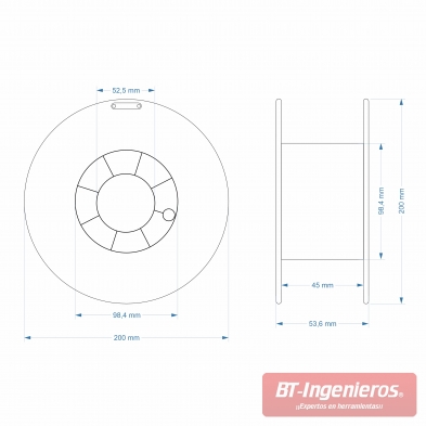 Bobina de hilo MIG de acero 0.8 mm. 5 Kg.