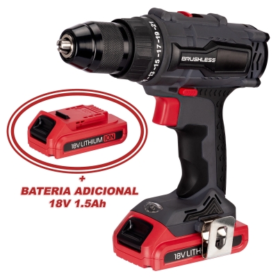 Taladro con motor Burshless + 2 baterias 18V | 50Nm.