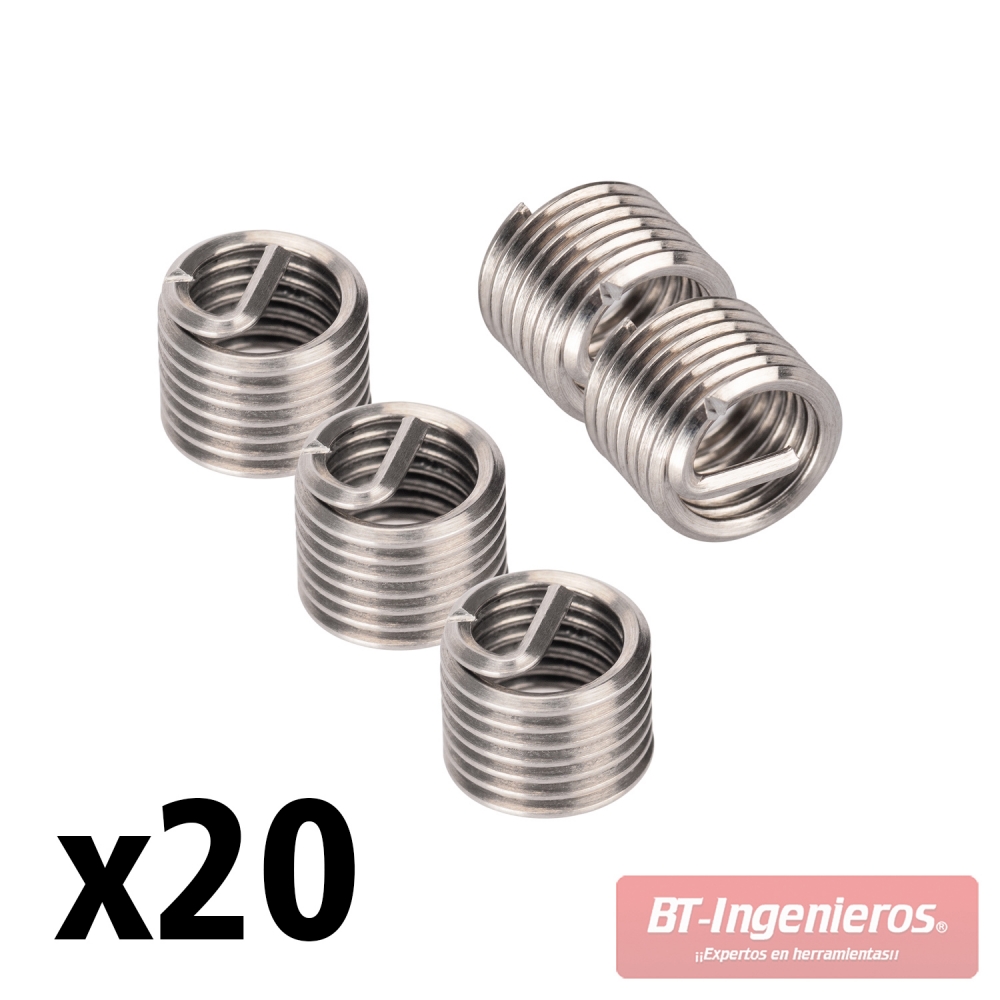 Incluye 15 insertos helicoidales de M6 x 1.0