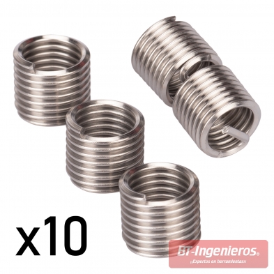 Incluye 10 insertos helicoidales de M14 x 1.5 x 12.4 mm.