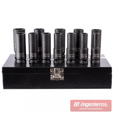 Set de 12 llaves de vaso de impacto largas 10 - 24 mm. Rockforce