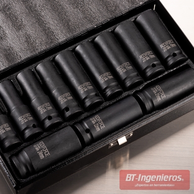 Set de 12 llaves de vaso de impacto largas 10 - 24 mm. Rockforce