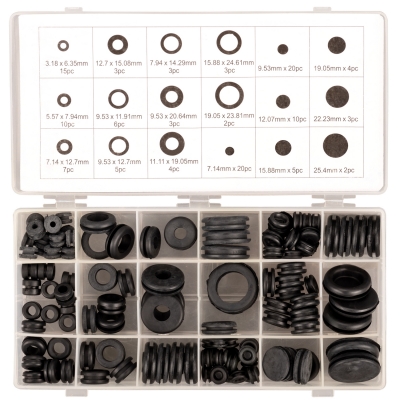 Tapones de Goma para Cables y Agujeros: Kit Completo con 125 Piezas Variados