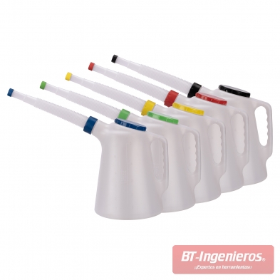 Set de 5 jarras graduadas con boquilla flexible - 5 Litros | Código de colores