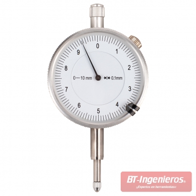 Reloj comparador para medir la holgura axial.