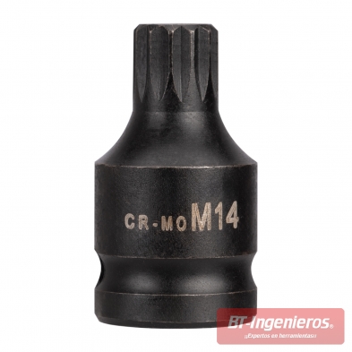 T10035  Llave de vaso de 1/2" con punta XZN (12 puntas) M14