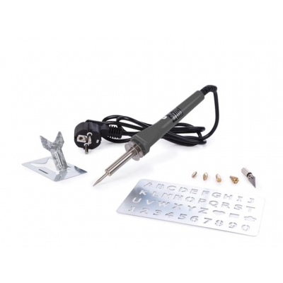 Kit de pirograbador 30 W con 5 puntas intercambiables, plantilla & soporte.