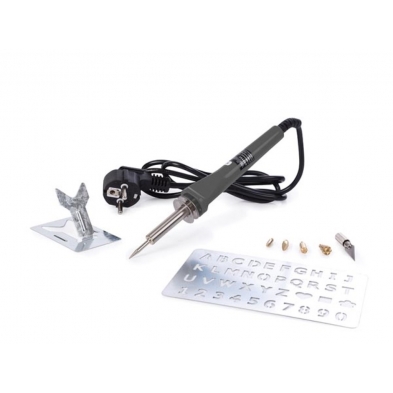 Kit de pirograbador 30 W con 5 puntas intercambiables, plantilla & soporte.