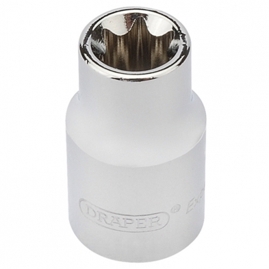 Llave de vaso Torx hembra E10 con cuadradillo de 3/8".