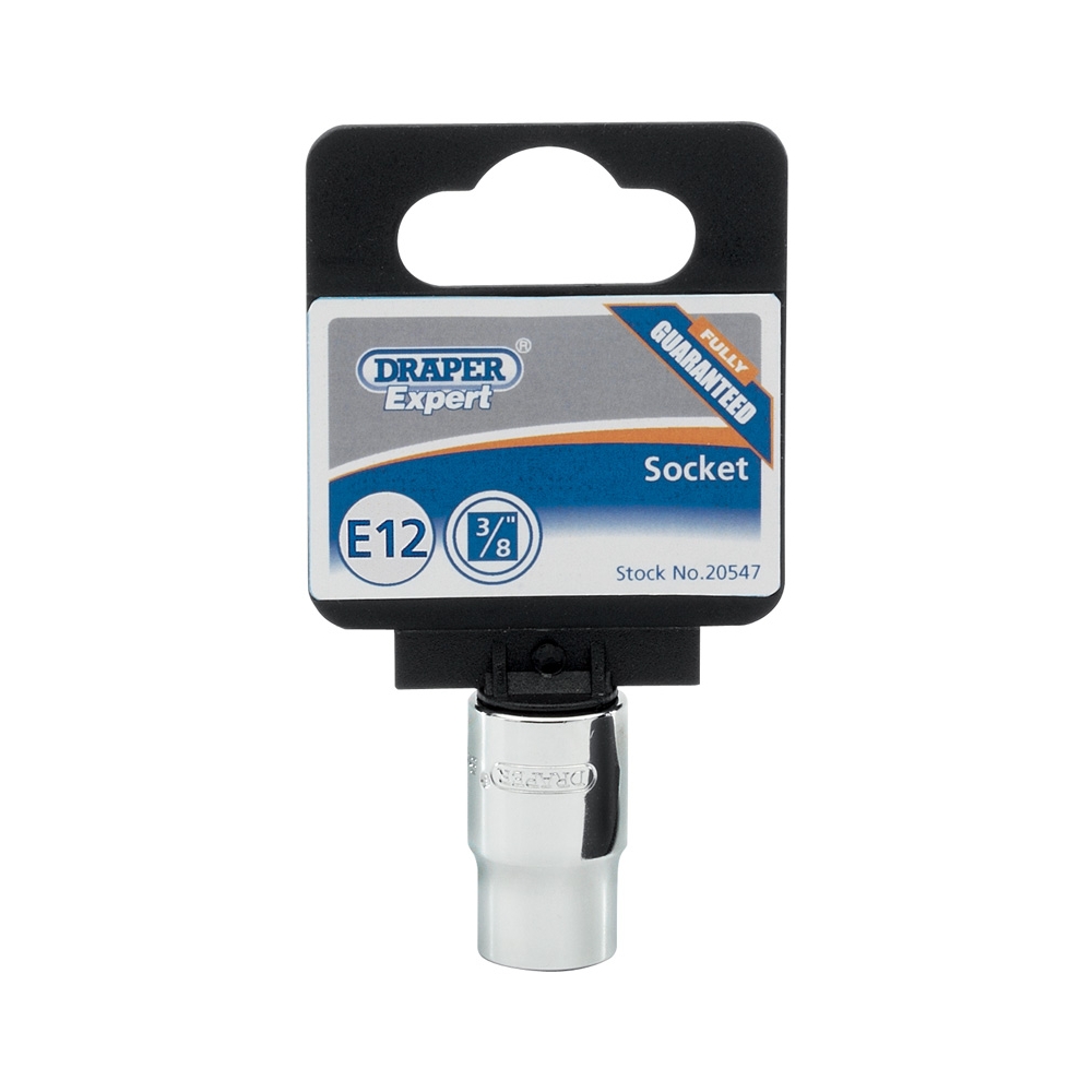 Llave de vaso Torx hembra E12 con cuadradillo de 3/8".