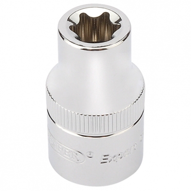 Llave de vaso Torx hembra E12 con cuadradillo de 1/2".