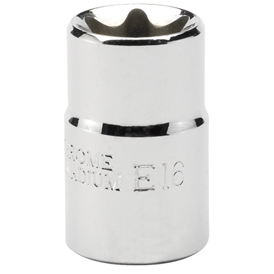 Llave de vaso Torx hembra E16 | Acero Cr-V 3/8"