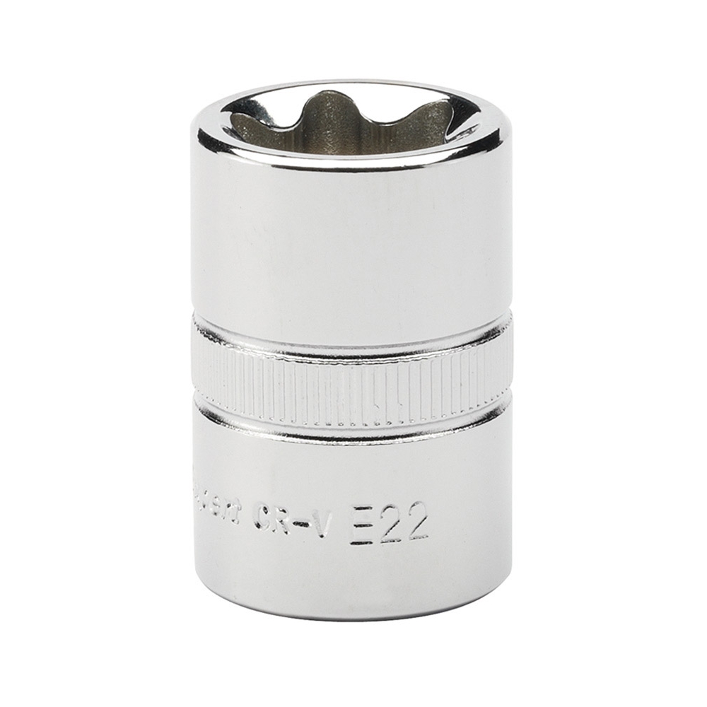 Llave de vaso Torx hembra E22 con cuadradillo de 1/2".