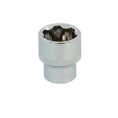 Llave de vaso hexagonal medida 18 mm hexagonal, con cuadradillo de 3/8".