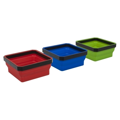 Pack de 3 bandejas magnéticas para tornillos, fabricadas en ABS y sílice resistente a aceites.
