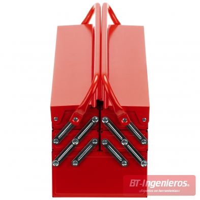 La caja cerrada ocupa menos espacio y gracias a su diseño permite portar gran cantidad de herramientas.