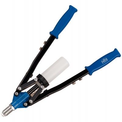 Remachadora brazo largo. 445 mm. Doble Brazo | 5 Boquillas de 3.2, 4.0, 4.8, 5.0 y 6.4 mm.