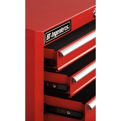 Carro de herramientas para taller con 7 cajones BT - Color Rojo | 620 x 330 x 880 mm.