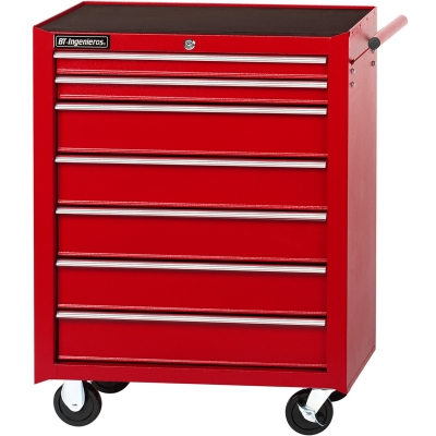 Carro de herramientas para taller con 7 cajones BT - Color Rojo | 620 x 330 x 880 mm.