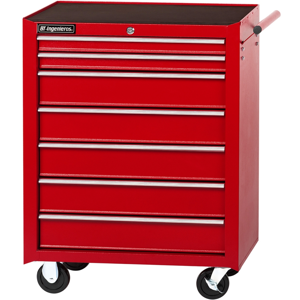 Carro de herramientas para taller con 7 cajones BT - Color Rojo | 620 x 330 x 880 mm.