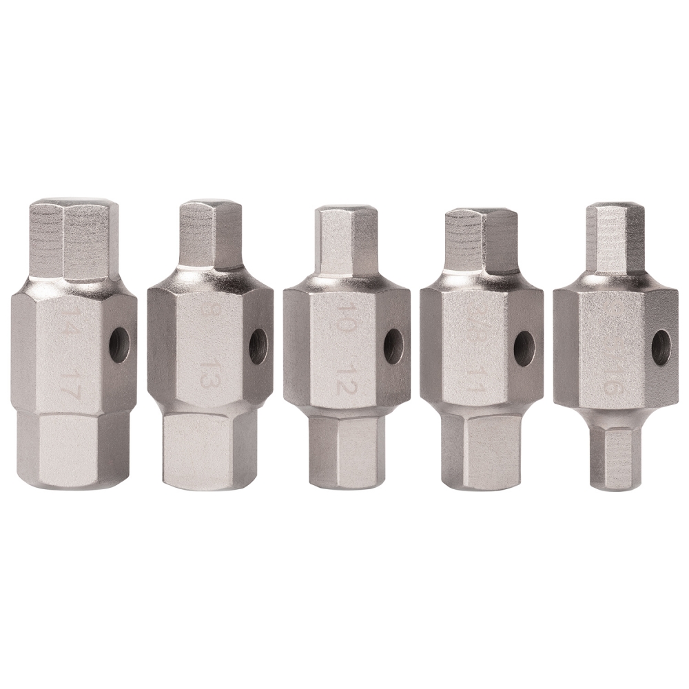 Set de llaves para tapón de carter - 10 Puntas | Cruadados y Hexagonales | Métrica e Imperial