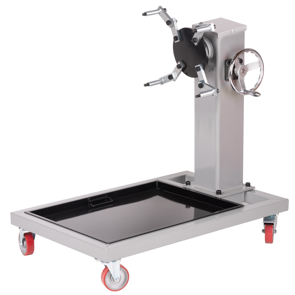 Soporte de Motor 1000 Kg Piramide PRO SMP1T – Giro con Volante y Reductor, Bandeja Extraíble, Alta Capacidad para Talleres