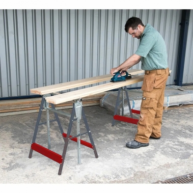 2 x Caballete telescópico resistente. Cap. 300 Kg. | Altura ajustable 800 - 1300 mm
