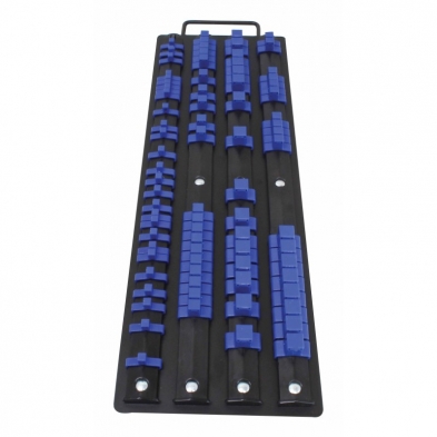 Soporte de rail para 80 llaves vasos de 1/2", 3/8" y 1/4"