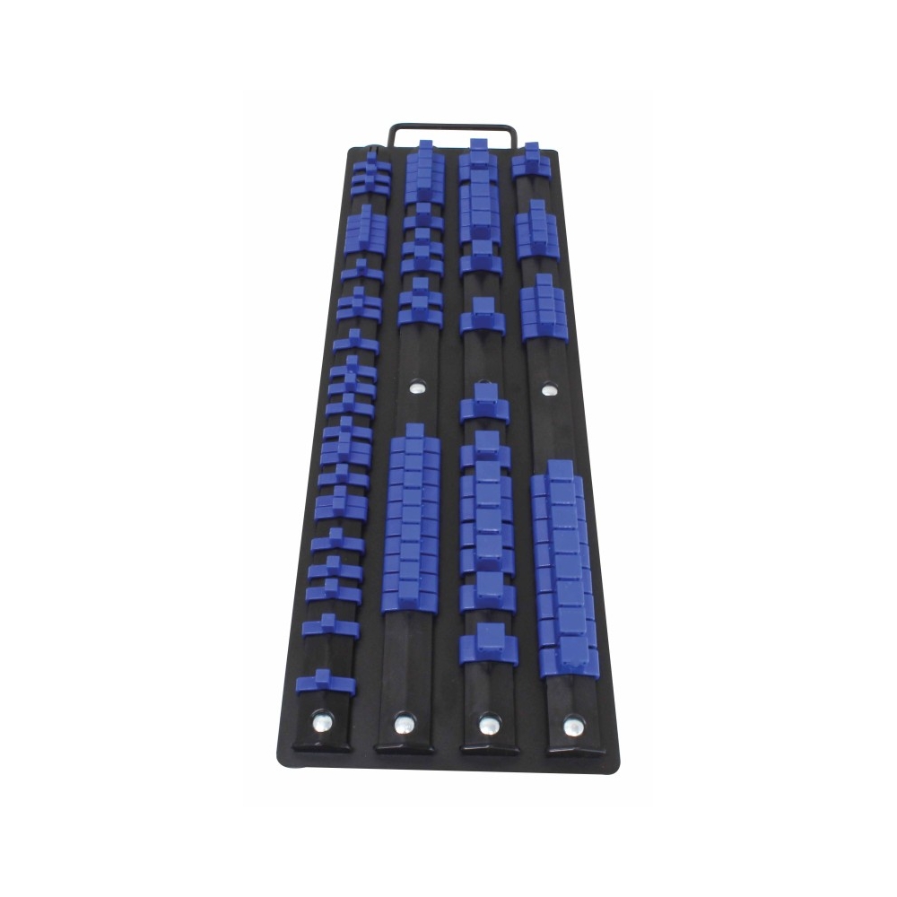 Soporte de rail para 80 llaves vasos de 1/2", 3/8" y 1/4"