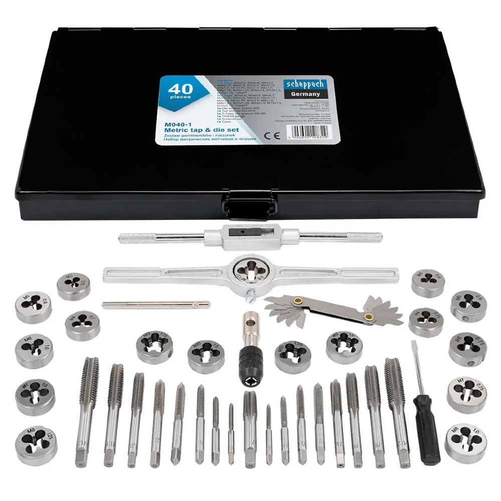 Juego profesional de machos y terrajas. Acero de Tungsteno 40PZ
